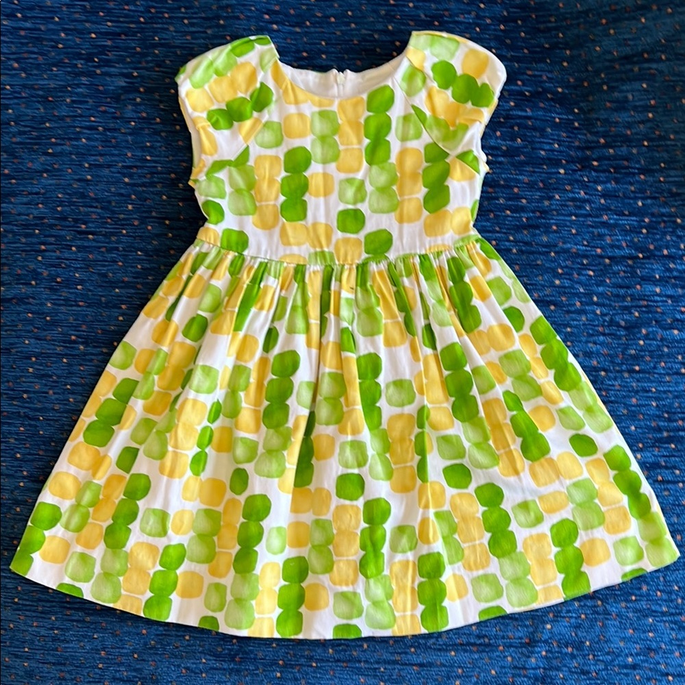 Mayoral Chic Green and Yellow Patterned Dress size 6